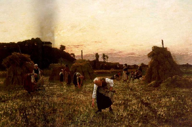 Jules Breton Dleaners at Sunset Norge oil painting art